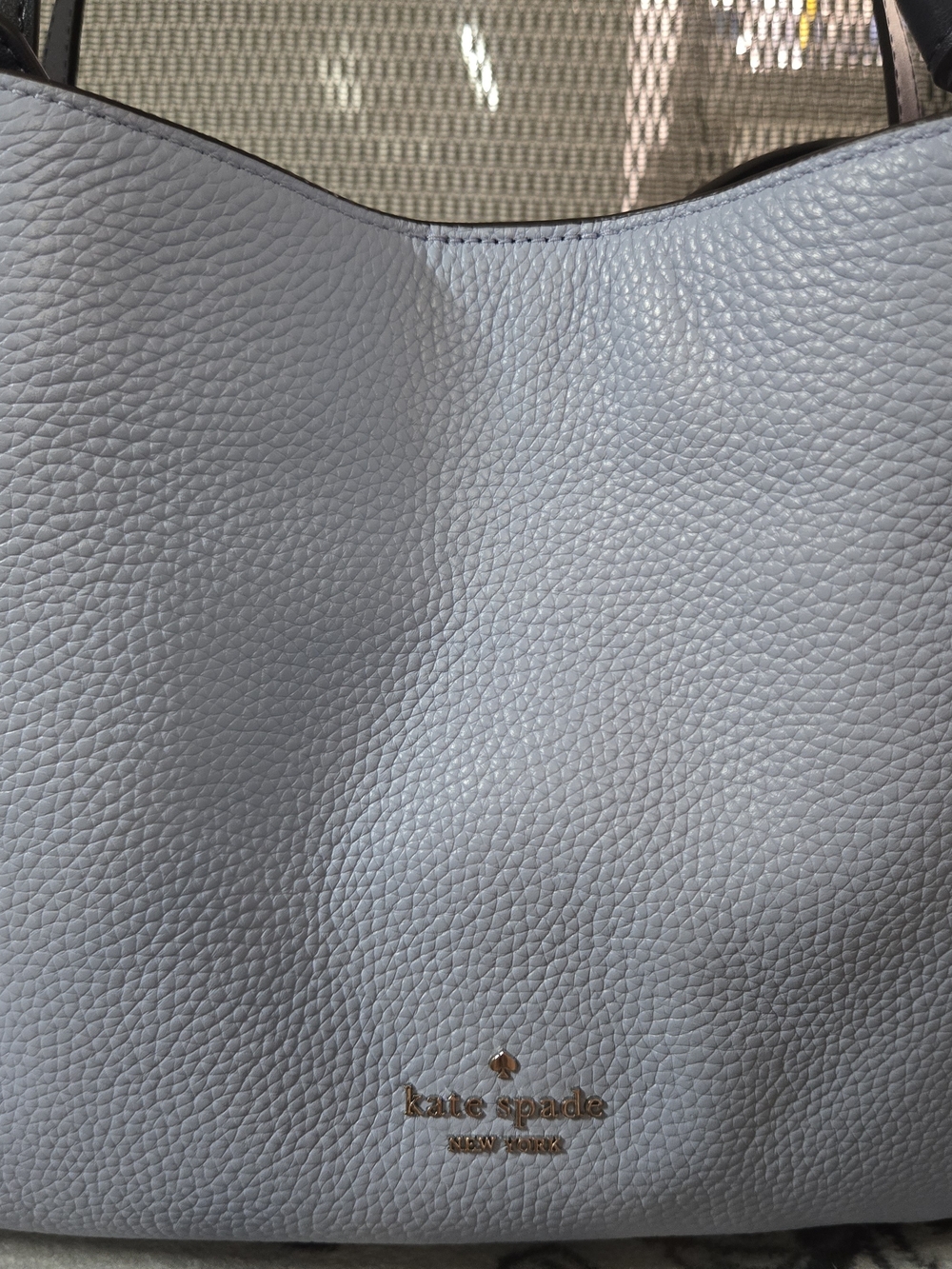 kate spade Pebbled Leather Shoulder Bag in Light Blue